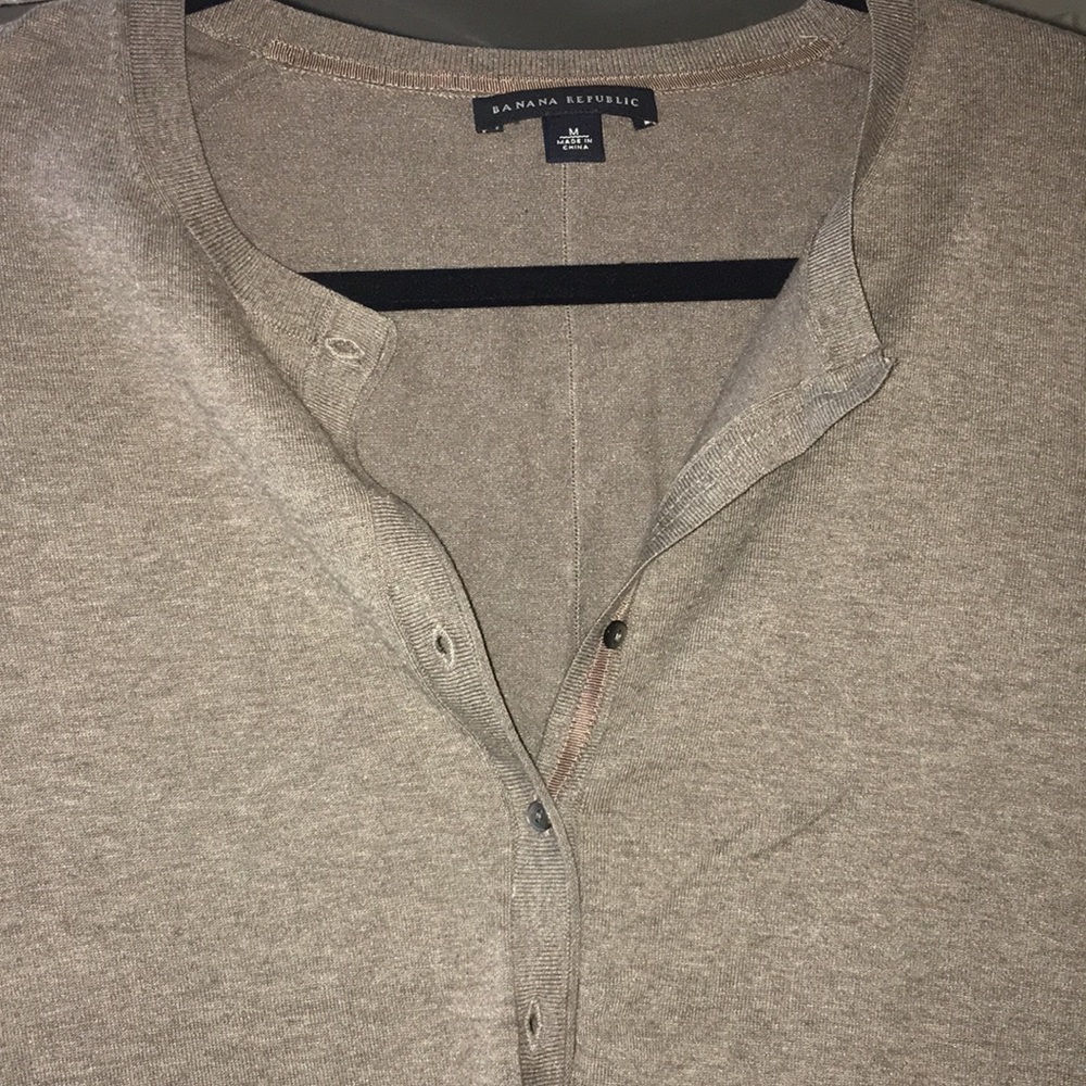 Natural Brown Banana Button Sweater